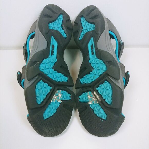 Teva Youth 5 / Woman 7 Sandals Aqua Blue Gray Putian Athletic Comfort walking - Picture 5 of 6